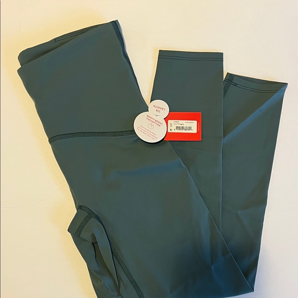 SPANX Booty Boost 7/8 Leggings color North Atlantic (muted green) SMall